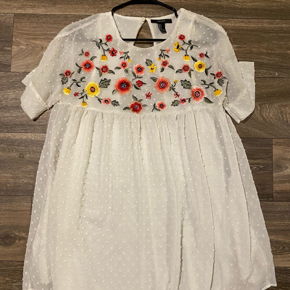 Floral Embroidered Mini Dress
